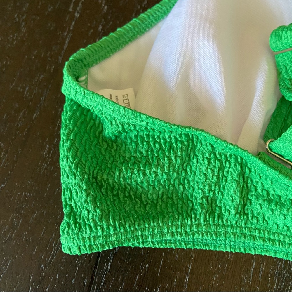 Women’s Kelly Green Two Piece Bikini Textured Tie Back‎ Size Large NWOT - Picture 7 of 8